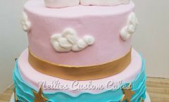 Gold moon and stars tiered baby shower - Nellie's Custom Cakes, Kansas City