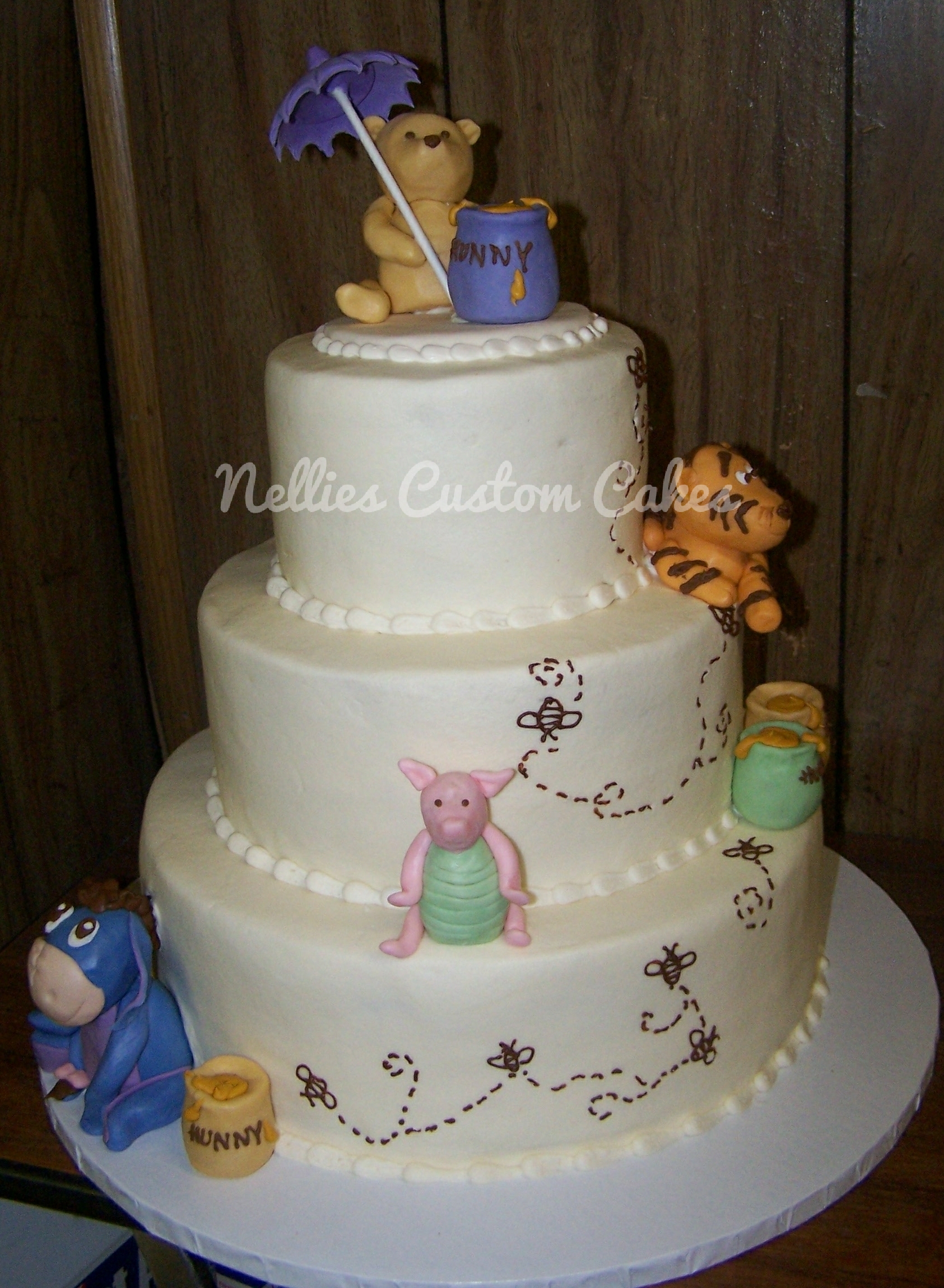 Baby bear tiered baby shower cake - Nellie's Custom Cakes, Kansas City