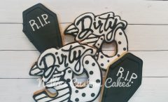 Black 30th birthday dirty, designer cookies, royal icing, custom cookies, fresh baked - Kansas City