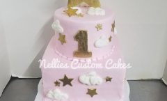 Twinkle twinkle little star pink girly buttercream cake - Nellie's Custom Cakes, Kansas City