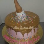 Gold drip ice cream cone buttercream cake  - Nellie's Custom Cakes, Kansas City