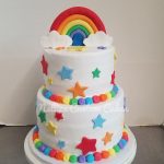 Rainbow tiered cake - Nellie's Custom Cakes, Kansas City