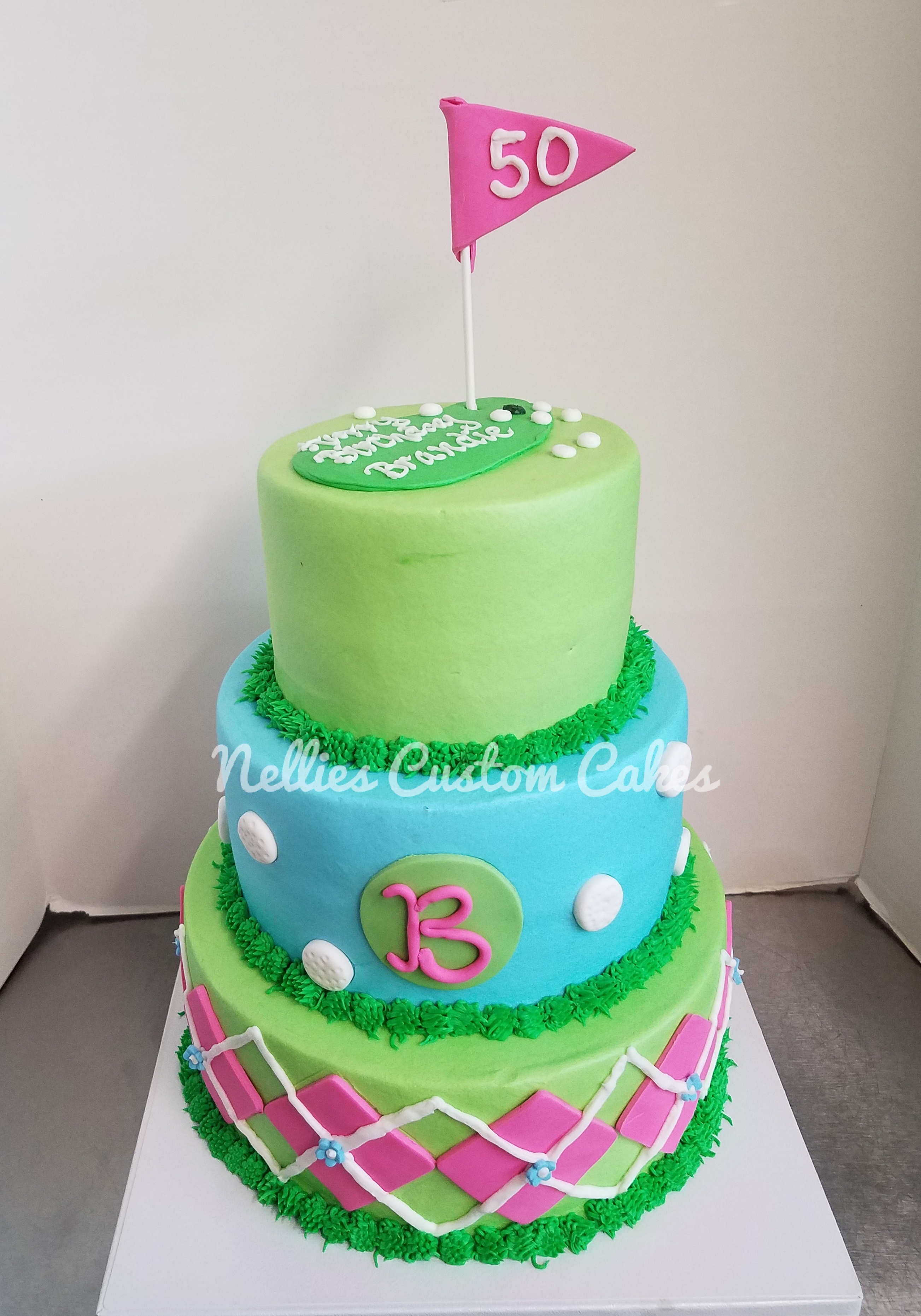 Golf tiered buttercream cake - Nellie's Custom Cakes, Kansas City