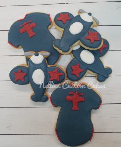 Air plane baby shower cookies, designer cookies, royal icing, custom cookies, fresh baked - kansas City