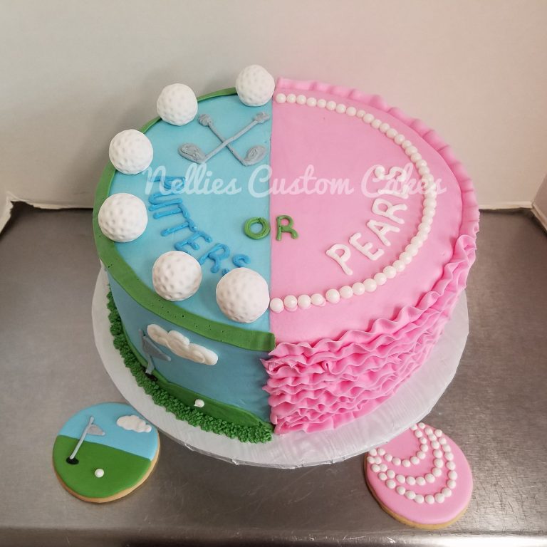Gender reveal golf and pearls - Nellie's Custom Cakes, Kansas City