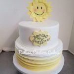 Sunshine tiered baby cake and birthday cake - Nellies Custom Cakes, Kansas City