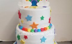 Rainbow tiered cake - Nellie's Custom Cakes, Kansas City